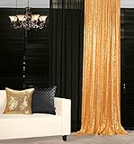 ShinyBeauty Sequin Curtains 2 Panels 2FTx8FT Gold Glitter Backdrop Gold Sequin Photo Backdrop Wedding Pics Backdrop Y1121