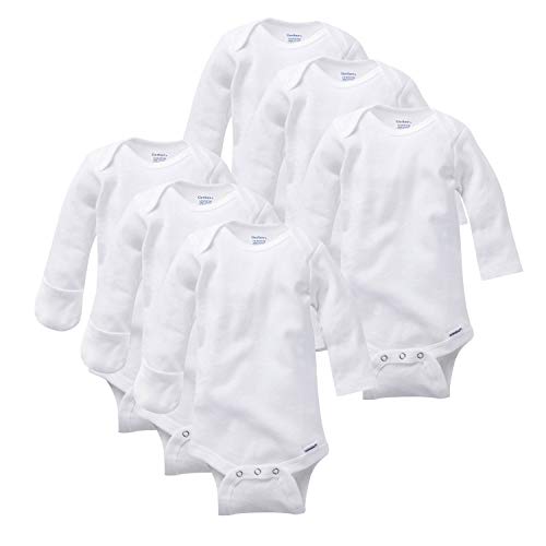 Gerber Baby Girls' 3-Pack Or 6-Pack Long-Sleeve Mitten-Cuff Onesies Bodysuit