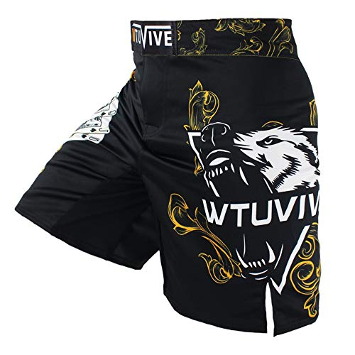 WTUVIVE MMA Shorts for Men Print Muay Thai Shorts Fight Training Boxing Trunks