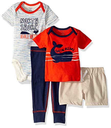 GERBER Baby-Boys 4-Piece Shirt, Bodysuit, Short and Pant