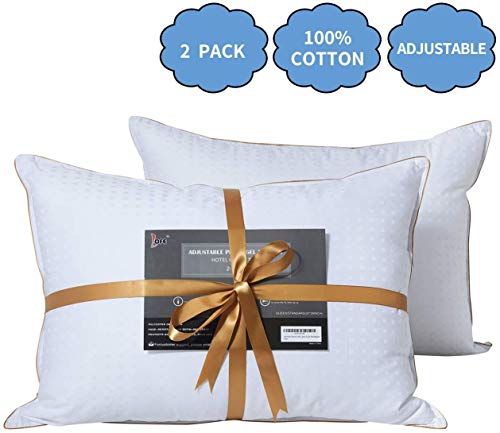 Book Cover Lofe Bed Pillows for Sleeping, King Size, Down Alternative Pillow 2 Pack, 100% Luxury Cotton Cover, Super Soft Plush Fiber Fill, Adjustable Loft, Relieve Neck Pain, for Side and Back Sleeper