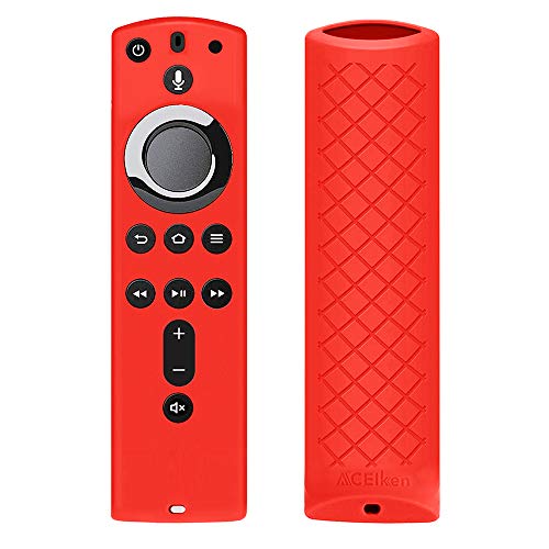Book Cover ACEIken Cover/Case for Fire TV Stick 4K / Fire TV Cube/Fire TV (3rd Gen) Compatible with All-New 2nd Gen Alexa Voice Remote Control (Red)