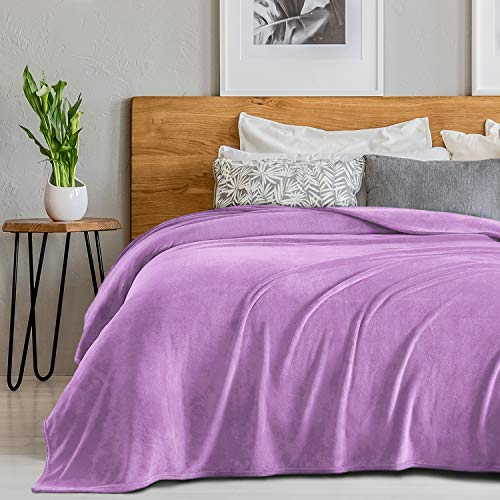 Book Cover Sedona House Flannel Plush Purple Fleece Bed Throw Blanket Queen Size 90