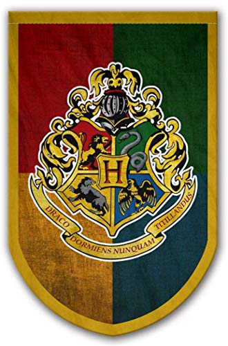 Book Cover Harry Potter Hogwarts Banner - Hogwarts Flag - Printed on Both Sides - Perfect Conditions For Outside - Amazing Gift For All PotterHeads - Unique HP Collectible Accessories
