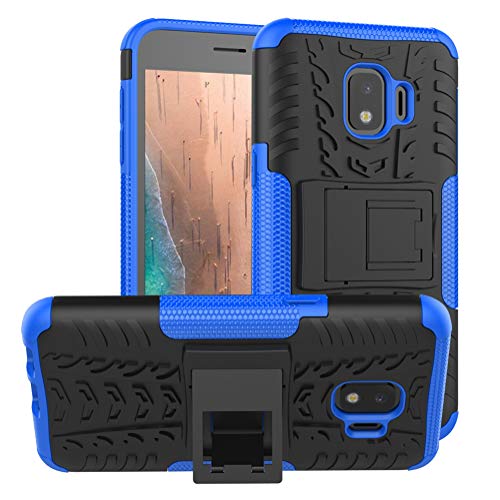 PUSHIMEI Galaxy J2 Case,Galaxy J2 Core/J2 Dash/J2 Pure/J260/J2 Shine case, with Kickstand Hard PC Back Cover Soft TPU Protection Phone Case Cover for Samsung Bench/Galaxy J2 2019(Blue Kickstand case)