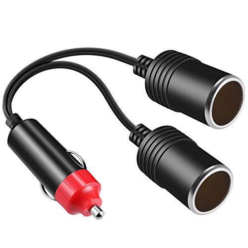YONHAN 1 to 2 12V Car Cigarette Lighter Splitter Power Charger Port, 12 Volt Adapter Plug Socket 2-Way Splitter, Splits 1 Car Cigarette Port to 2 DC Ports