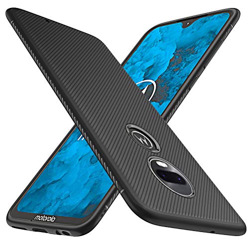 Moto G7 Case, KuGi Moto G7 Case, JS Scratch Resistant & Anti Slip Grippy Soft TPU Case for Moto G7 Phone (Black)