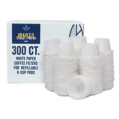 Book Cover iPartsPlusMore White Paper Coffee Filter Inserts For Reusable Pods - Disposable & Biodegradable - Universally Compatible with Keurig K-Cup Filters (300 ct)
