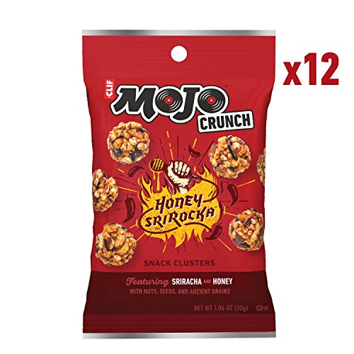 CLIF Bar Mojo Crunch Clusters - Sweet and Salty Snack - Honey Srirocka - (1.06 Ounce Pouch, 12 Count)