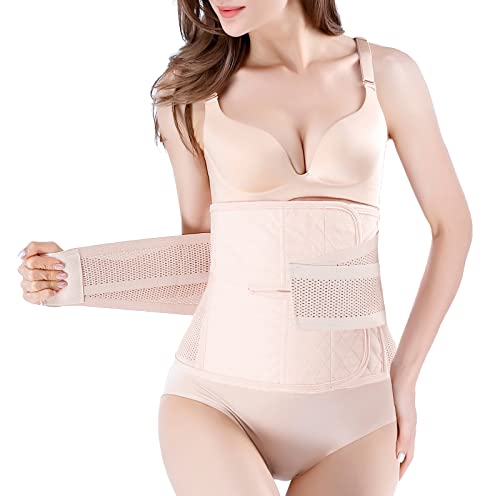 Moolida Postpartum Belly Band Abdominal Binder Belly Wrap C section Recovery Belt Back Support Waist Shapewear Compression Wrap