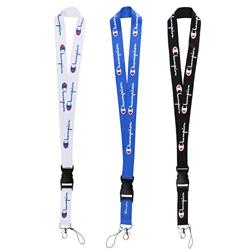 Book Cover Lanyard 3 Pack Neck Lanyard Strap for Keys Keychains ID Holder Phones Bags Accessories- Blue Black and White with Quick Release Buckle.