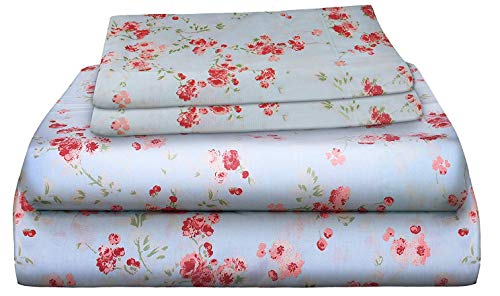 Book Cover AURAA Essential 100% Cotton Sheet Set - 4 Piece Set,Soft & Smooth Percale Weave,16