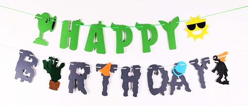 RON PT Plants VS Zombies Birthday Banner - PVZ party decorations - Party supplies
