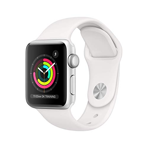 Book Cover Apple Watch Series 3 (GPS, 38MM) - Silver Aluminum Case with White Sport Band (Renewed)