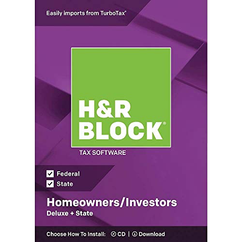 Book Cover H&R Block Deluxe + State 2018 Homeowners/Investors Tax Software, Traditional Disc (Original Version)