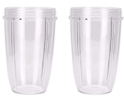 Book Cover NUTRiBULLET 24-Ounce Cups with Screw-Off Lip Ring for Nutribullet Replacement Parts Fits NutriBullet 600w and Pro 900w Blender, Pack of 2