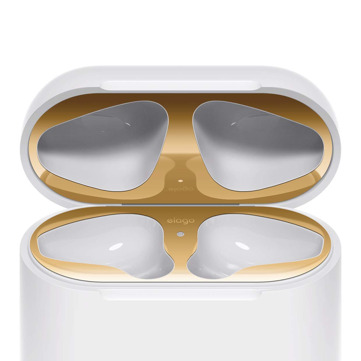 Book Cover elago Upgraded AirPods Dust Guard (Gold, 1 Set) – Dust-Proof Film, Luxurious Looking, Must Watch Easy Installation Video, Chromium Plating, Protect AirPods from Metal Shavings [US Patent Registered]