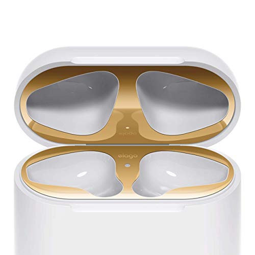 Book Cover elago Upgraded AirPods Dust Guard (Gold, 2 Sets) â€“ Dust-Proof Film, Luxurious Looking, Must Watch Easy Installation Video, Chromium Plating, Protect AirPods from Metal Shavings [US Patent Registered]