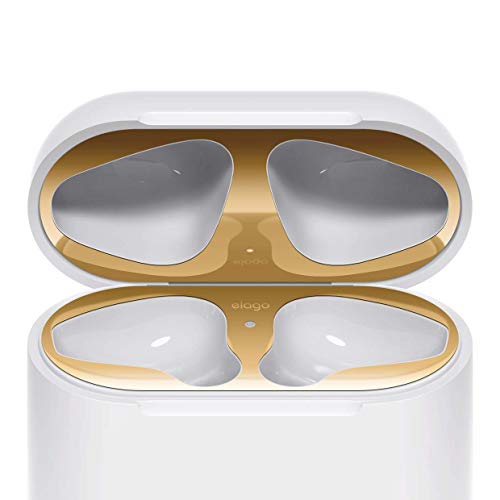 elago Upgraded AirPods Dust Guard (Gold, 2 Sets) â€“ Dust-Proof Film, Luxurious Looking, Must Watch Easy Installation Video, Chromium Plating, Protect AirPods from Metal Shavings [US Patent Registered]