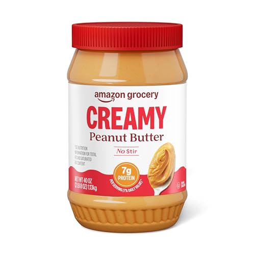 Amazon Brand - Happy Belly Creamy Peanut Butter, 40 Ounce