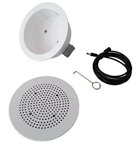 Book Cover Mount Genie Flush Mount | Built-in Wall or Ceiling Bluetooth Speaker Mount [Newest 2019 Model] | Includes Optional Grill. Award Winning Design. Fantastic Sound (White, 1-Pack)