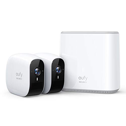 Wireless Home Security Camera System, eufy Security, eufyCam E 365-Day Battery Life, 1080p HD, IP65 Weatherproof, Night Vision, Compatible with Amazon Alexa, 2-Cam Kit, No Monthly Fee