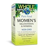Natural Factors Whole Earth & Sea Women's Multivitamin & Mineral - Daily Whole Food Supplement with Iron, Vitamin C & More - Vegan, Non-GMO & Gluten-Free - 120 Tablets (60 Servings)