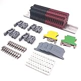 Erayco DIN Rail Terminal Blocks Kit, 20PCS UK2.5B Terminal Blocks 12 AWG Gauge 20A 600V, 2PCS Ground Blocks, 4PCS Jumpers, 4PCS End Stopper, 4PCS End Covers, 4PCS Marker Strip, 1PCS 8" Aluminum Rail