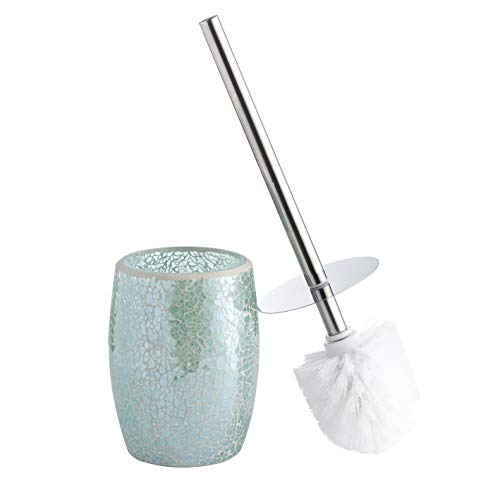 Book Cover Whole Housewares Bathroom Accessories Toilet Brush Set - Toilet Bowl Cleaner Brush and Holder (Teal Blue)