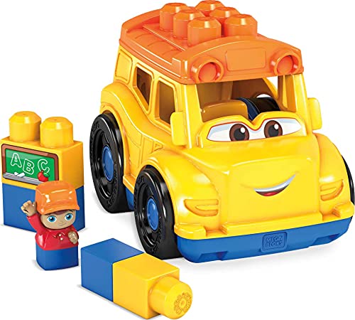 Book Cover Mega Bloks First Builders Sonny School Bus with Big Building Blocks, Building Toys for Toddlers (6 Pieces)