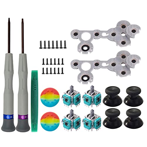 Onyehn Xbox One Controller Joystick Replacement,4pcs 3D Analog Joysticks Sensor Replacement Parts for Xbox one Controller(with T6 T8 Screwdriver Kit)