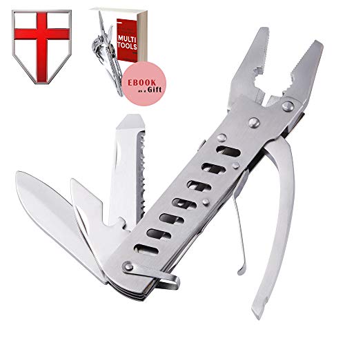 Multitool Pliers with Knife - EDC Pocket Folding Spring Assisted Multi Tool - Portable Tactical Utility Multi-Function Tool - Grand Way 9402