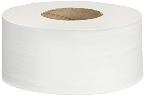 AmazonCommercial 2-Ply White 9' Jumbo Roll Toilet Paper/Bath Tissue (416973)|Bulk for Business |Septic Safe |Compatible with Universal Dispensers|FSC Certified |700 Feet per Roll (12 Rolls)
