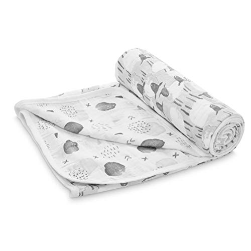 aden by aden + anais Stroller Blanket, 100% Cotton Muslin, 2 Layer Lightweight and Breathable, Large 44 X 44 inch, Pasture - Sheep