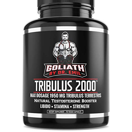Goliath by Dr. Emil - Max Dose 1950 mg Tribulus Terrestris Extract Powder w 45% Steroidal Saponins - Libido and Testosterone Booster (90 Veggie Capsules)