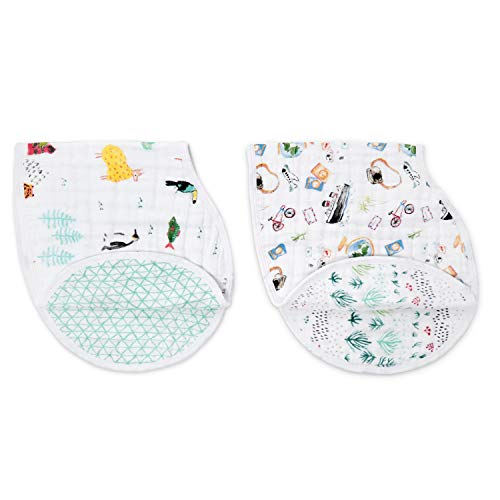aden + anais Classic Burpy Bib, 2-Pack, Around The World