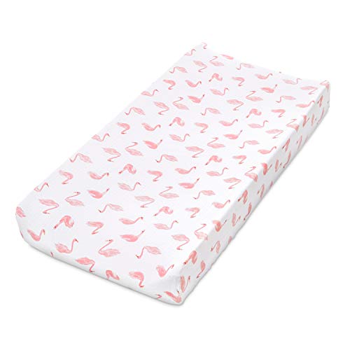 Book Cover aden + anais Essentials Changing Pad Cover, 100% Cotton Muslin, Super Soft, Breathable, Tailored Snug Fit, Single, Briar Rose - Swans
