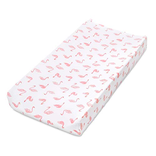 aden + anais Essentials Changing Pad Cover, 100% Cotton Muslin, Super Soft, Breathable, Tailored Snug Fit, Single, Briar Rose - Swans