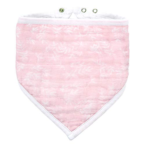 aden + anais Classic Bandana Bib, 100% Cotton Muslin, Soft Absorbent 3 Layers, Adjustable, 8.5" X 16", Single, Forest Fantasy - Leaves