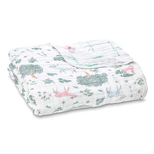 aden + anais Dream Blanket | Boutique Muslin Baby Blankets for Girls & Boys | Ideal Lightweight Newborn Nursery & Crib Blanket|Unisex Toddler & Infant Bedding, Shower & Registry Gift, Forest Fantasy