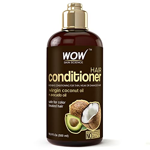 WOW Skin Science Hair Conditioner - Coconut & Avocado Oil - Restore Dry, Damaged Hair - Increase Gloss - Reduce Split Ends, Frizz - Sulfate, Silicones, Paraben Free - All Hair Types, Adults & Children (16.9 Fl Oz (Pack of 1))
