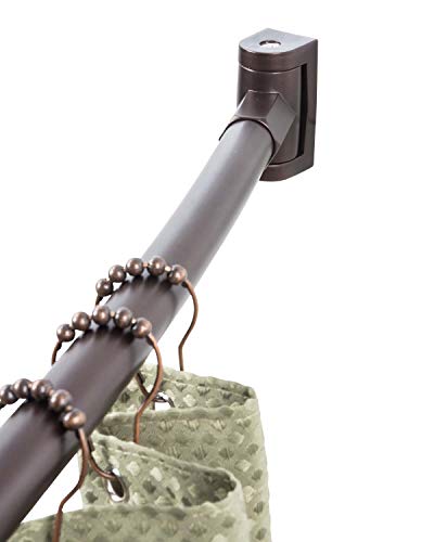 LDR Industries Adjustable Curved Shower Curtain Rod, Rustproof Aluminum, Adds Space and Adjusts from 36 in to 61 in, Telescoping Design, Elegant Finish (Bronze)
