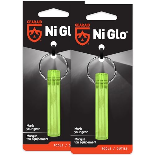 GEAR AID Ni Glo, Glowing Keychain for Camping, Scuba and Night Fishing, Yellow