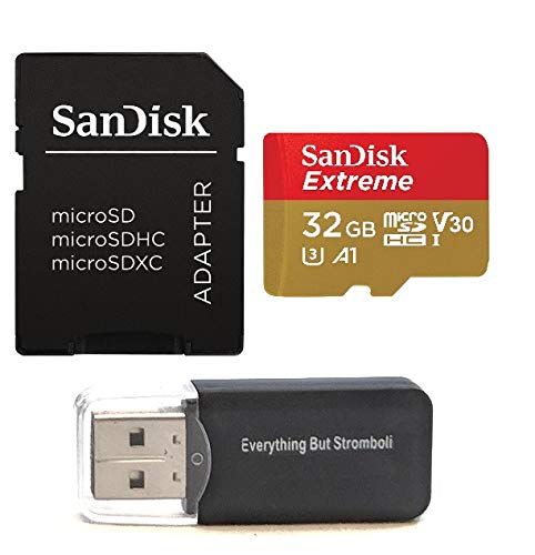 Book Cover SanDisk 32GB Micro SDHC Memory Card Extreme Works with GoPro Hero 7 Black, Silver, Hero7 White UHS-1 U3 with (1) Everything But Stromboli (TM) Micro Card Reader