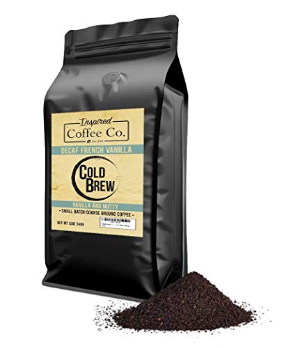 Decaf French Vanilla - Flavored Cold Brew Coffee - Inspired Coffee Co. - Swiss Water Process - Coarse Ground Coffee - 12 oz. Resealable Bag