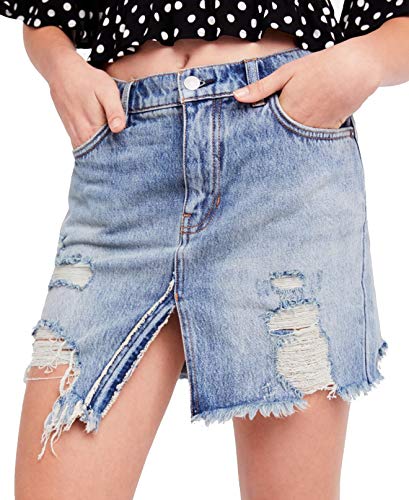Free People Women's Relaxed and Destroyed Skirt