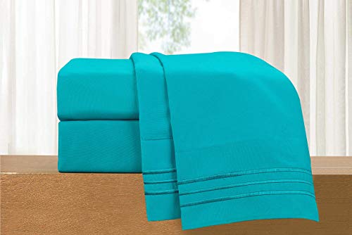 Book Cover Luxury 4-Piece Bed Sheet Set - Luxury Bedding 1500 Thread Count Egyptian Quality - Wrinkle and Fade Resistant, Cool & Breathable, Easy Elastic Fitted