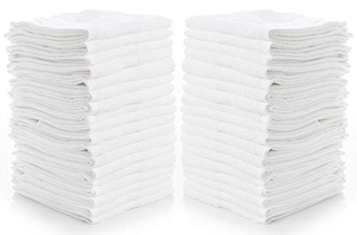 Simpli-Magic Cotton Washcloths White, 40 Pack, Size: 12â€x12â€