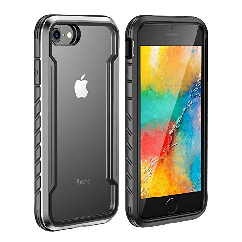 iPhone X & iPhone Xs Case, XchuangX Defender iPhone Case Anodized Aluminum, TPU, Clear PC, Military Grade Machined Metal Protective Case for Apple iPhone Xs, iPhone X, iPhone 10 (Black)