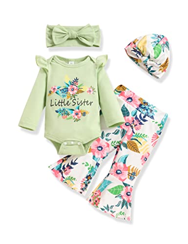 Menglang Newborn Baby Girls Clothes Outfits Infant Romper Ruffle T-Shirt Floral Pants Cute Toddler Baby Girl Clothes Set